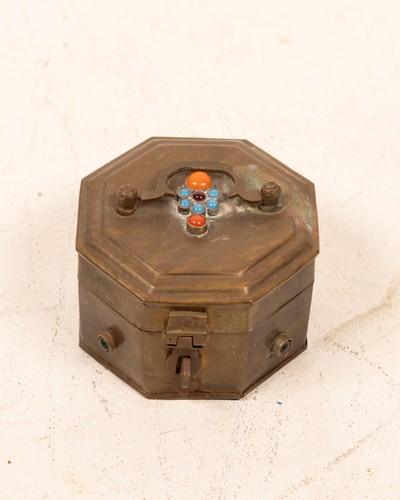 Antique brass trinket box - trinket,
