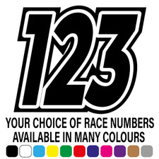 3 x Custom Race Numbers Vinyl