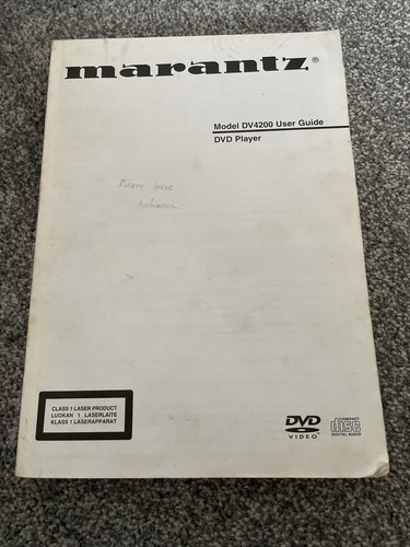 Marantz model dv4200 user - marantz,
