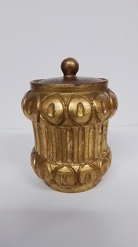 Gold painted dresser jar - gold,