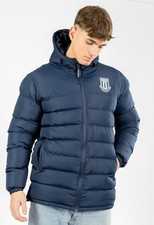 STOKE CITY Winter Coat Mens LARGE Insulated Quilted Padded Jacket C54