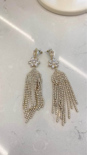 Tassel drop statement earrings - tassel,