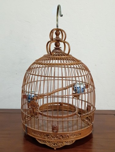 Chinese round bamboo - bamboo, bird