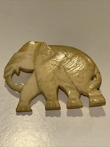 Bone elephant brooch - bone,