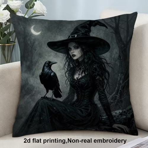 Gothic witch cushion cover - gothic,