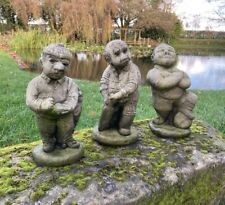 AGED RECONSTITUTED STONE GARDEN SET OF SPORTS MEN STATUES CRICKET GOLF FOOTBALL