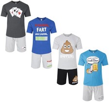 Mens Short Pyjamas Funny Novelty PJ Sets Night Sleep Lounge Wear L XL XXL New