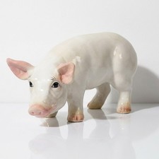 Large Vintage Ceramic Pink Pig