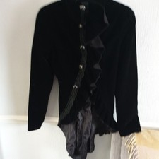 Devil Fashion Women's  Coat Black Velvet Gothic Steampunk Aristocrat Regency M