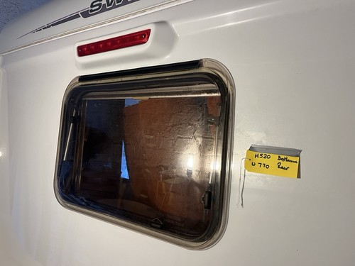 Caravan window rear bathroom - caravan,