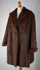Ladies Jean Dougall Macdonald Furrier Glasgow Brown Real Fur Coat Size UK 16