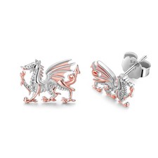 Welsh Silver Dragon Stud