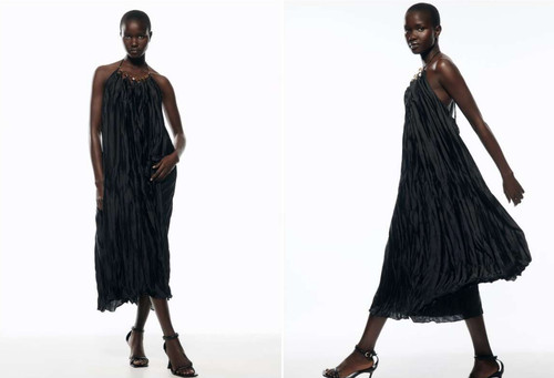 Zara black creased effect - zara,