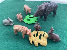 (A368) Playmobil – Woodland Animals - Wild boar & 2 farrows, 4 rabbits - Used