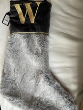 Matalan Grey Fur Xmas Stocking