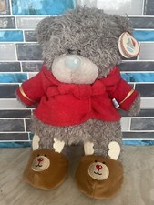 RARE 10-11" ME TO YOU XMAS STANDING PLUSH BEAR DRESSING GOWN & REINDEER SLIPPERS