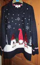 Next navy gnome/gonk christmas jumper with sequin detail size L(16-18)nwot