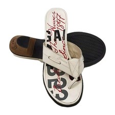 Gaastra White Thong Toe Block Heel Sandals UK 6 E U 39 Summer