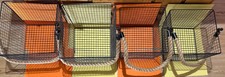 4 Black Metal Wire Storage Square Baskets/Large/Medium-Thick Rope Carry Handles