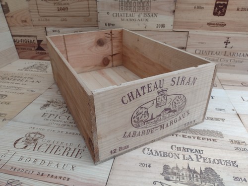 Wooden wine box crate - wooden, ~