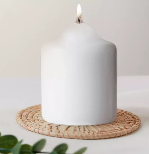 Ivory unscented pillar candle - unscented,