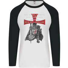 Knights Templar Prayer St. George's Day Mens L/S Baseball T-Shirt