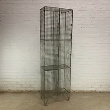 Large Vintage Wire Frame 6 Door Locker Unit
