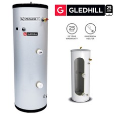Gledhill ES 200L Direct Unvented Hot Water Cylinder Stainless Steel SESINPDR200