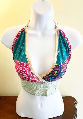 Bohemian crop top patchwork - top,