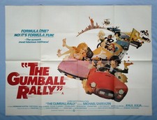 THE GUMBALL RALLY (1976) original UK QUAD POSTER - road race comedy - Putzu art