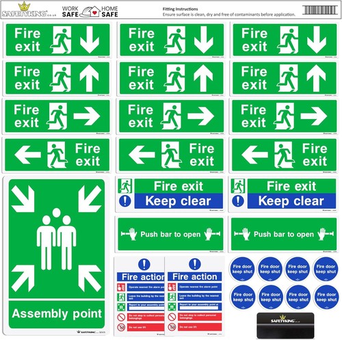 Fire safety sign kit - fire,