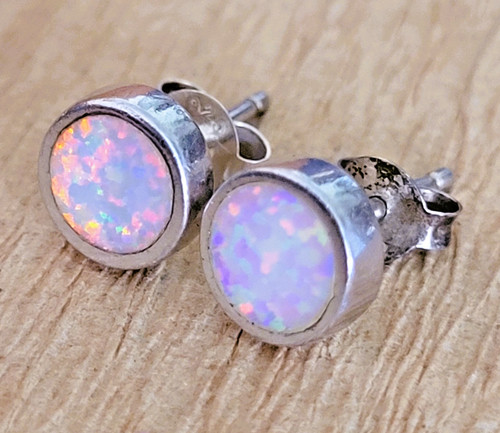 Sterling silver pale - pink, opal