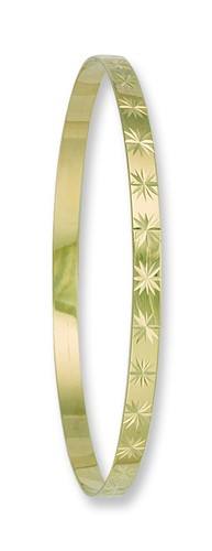 9ct gold 4mm slave bangle - 9ct,