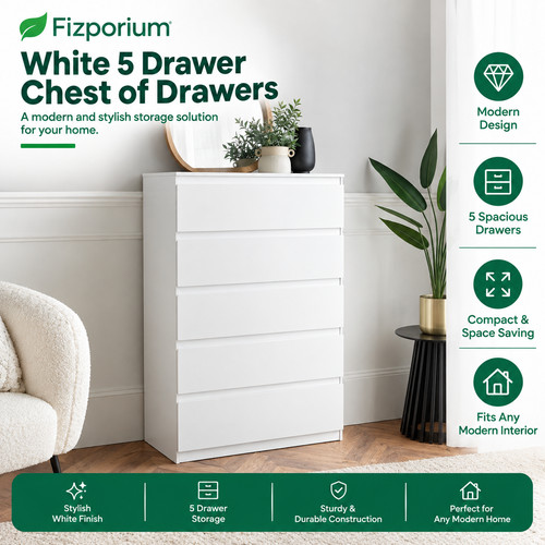 White drawer chest of - chest,