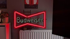 Vintage 1993 Budweiser Neon Bar Sign – Bowtie Design – Rare