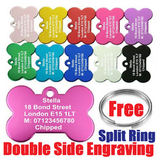 Dog Tag Personalised Engraved ID Pet Tags Cat Identification Collar Name Tag