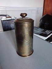 19C brass Miners Tobacco Tin