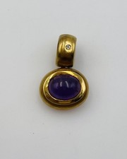 H Stern 18k Yellow Gold Amethyst & Diamond Enhancer Pendant