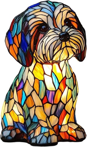 Stained dog night light retro - stained,