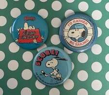 Vintage Snoopy Pin Badges X 3
