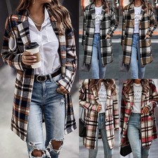 Women Tartan Check Blazer Suit
