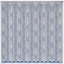 Scalloped White Net Curtains Slot Top Special Drop Sizes - Sold by the Meter 