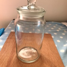 Glass Kitchen Jar With Bobble Lid. 24 Cms  Good Condition