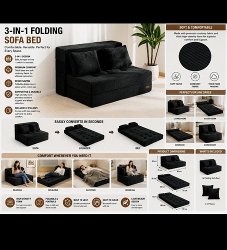 Folding sofabed - in, 1