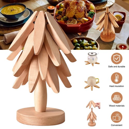 Foldable wooden trivets for - wooden,