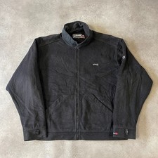 Schott NYC Heavy Fleece Mens XL Y2K Full Zip Hiking Jacket, Black