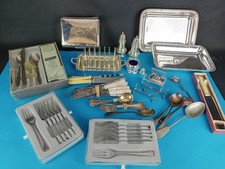 Vintage Silver-Plated Tableware Collectables Entree Dish Toast Rack Lidded Box