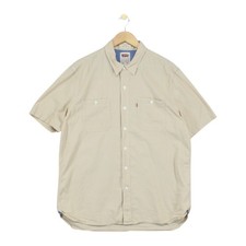 Levis Safari Shirt Mens Size XL Beige Utility Standard Fit Short Sleeve