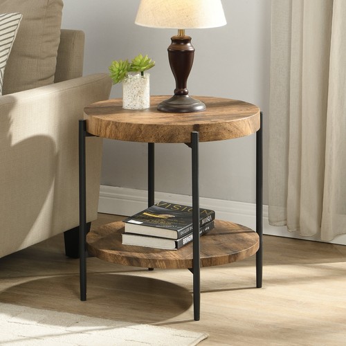 Round side table with storage - table,