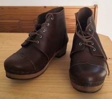 Victorian Wooden Clog Boots